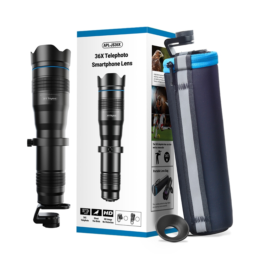 APEXEL 28x/36x/60x HD Telephoto Zoom Smartphone Monocular Telescope Camping Phone Telephoto Lens for Xiaomi/Samsung/Android: 36x Zoom Lens