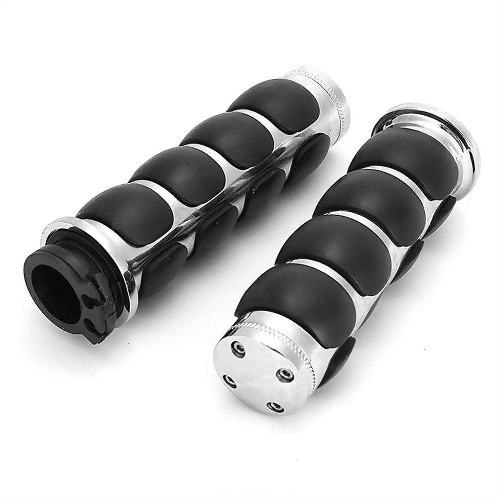 22Mm/25Mm Handvat Motorfiets Custom Chrome Aluminium Hand Grips Chopper Cruiser Stuur Grip: 25MM A
