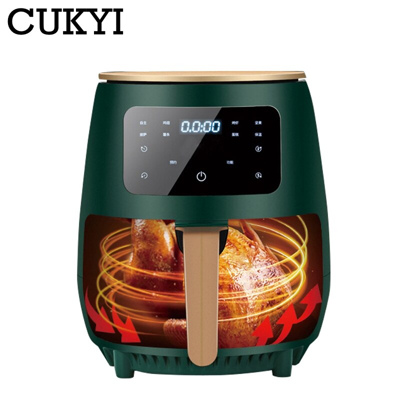 CUKYI 4.5L Household Electric Air Fryer Multifunction Oil-free Smokeless Baking Oven Non-stick Automatic Healthy BBQ Machine