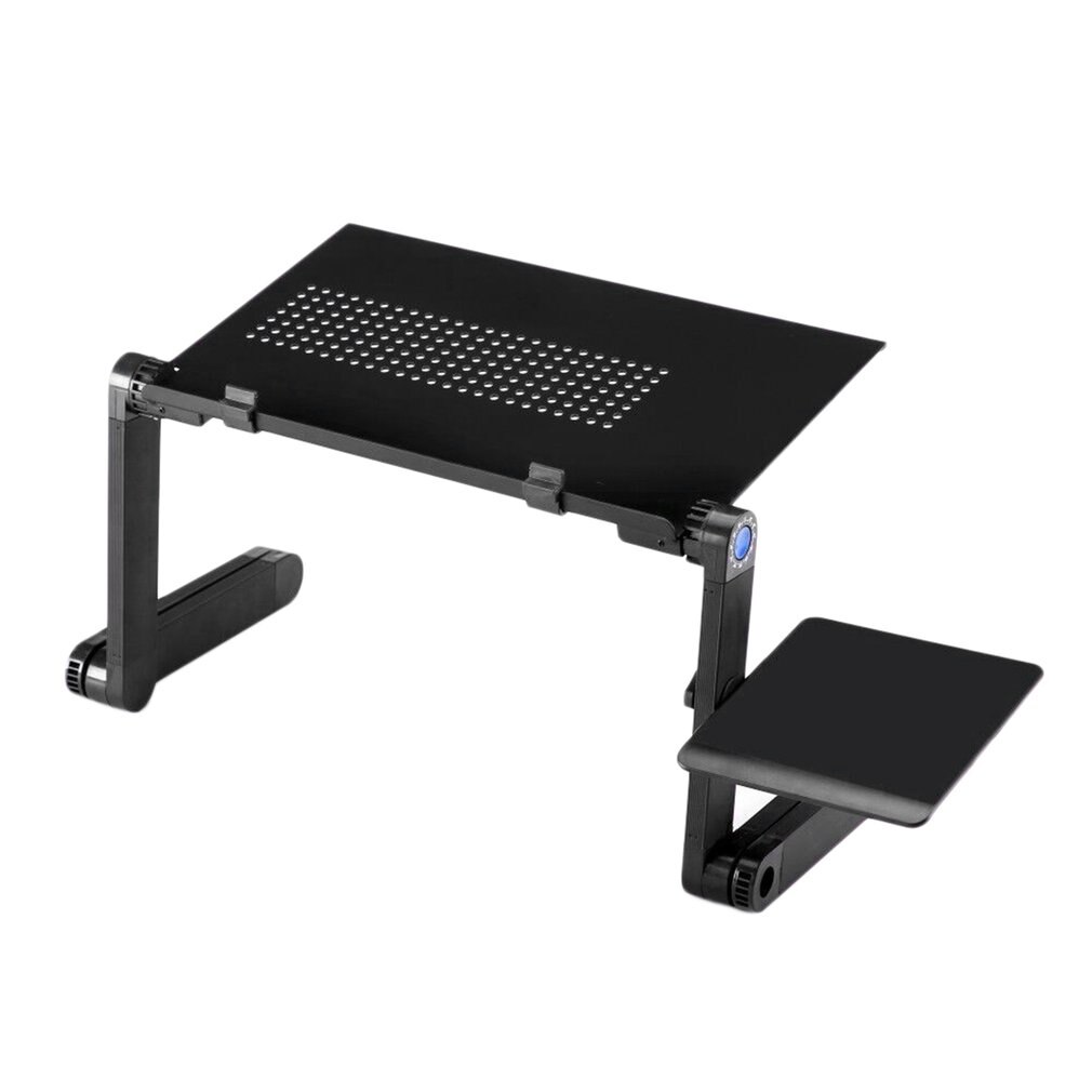 360 Rotation Aluminum Alloy Computer Desk Foldable Adjustable Cooling Table Stand Tray With Mouse Plate For Laptop Notebook