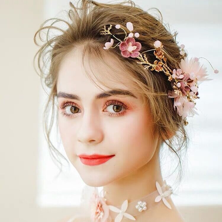 Bridal Headwear Flower Crown Wedding Bride Wreath of Flowers Head Band Bohemia Women Hair Accessories Flower Headband Headpiece