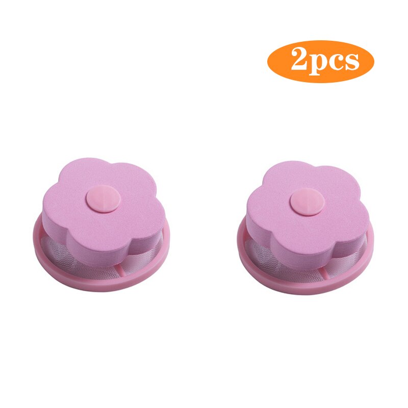 2pcs Floating Pet Fur Catcher Laundry Lint Pet Hair Remover for Washing Machine Reusable Pet Bag Household Tools: pink