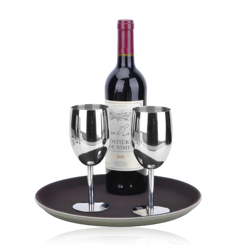 2 teile/los 265ml Edelstahl Wein Tasse Glas Silber Becher Saft Trinken Metall Tassen Champagner Becher Party Barware Küche werkzeuge