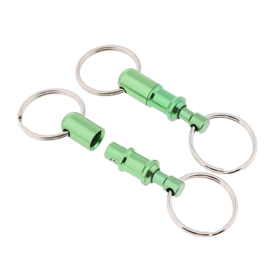 2 Stks/pak Quick Release Sleutelhanger Pull-Apart Afneembare Sleutelhanger Met Twee Zware Split Rings Key Accessoires: green