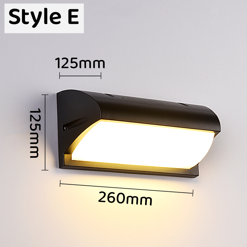 E27 utomhusvägglampor med led-belysning 15w/25w vattentäta  ip65 aluminiumlampetter för trädgård, innergård, heminredning, väggmonterad gatubelysning: Röd / 6w