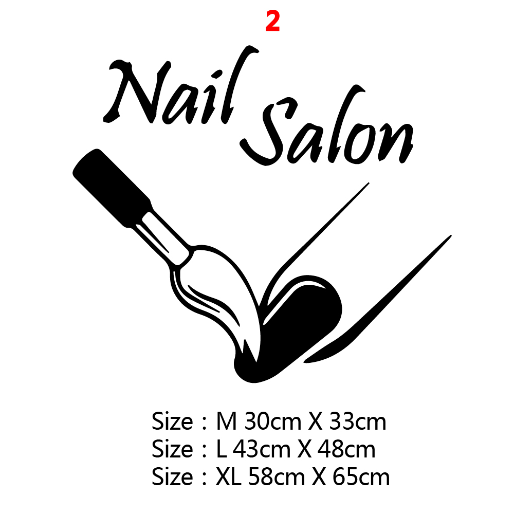 Creatieve Muurtattoo Nail Salon Wall Art Stickers Vinyl Decals Voor Nail Salon Room Decor Sticker Vinyl Muurschildering Behang Poster: Klein / Blauw