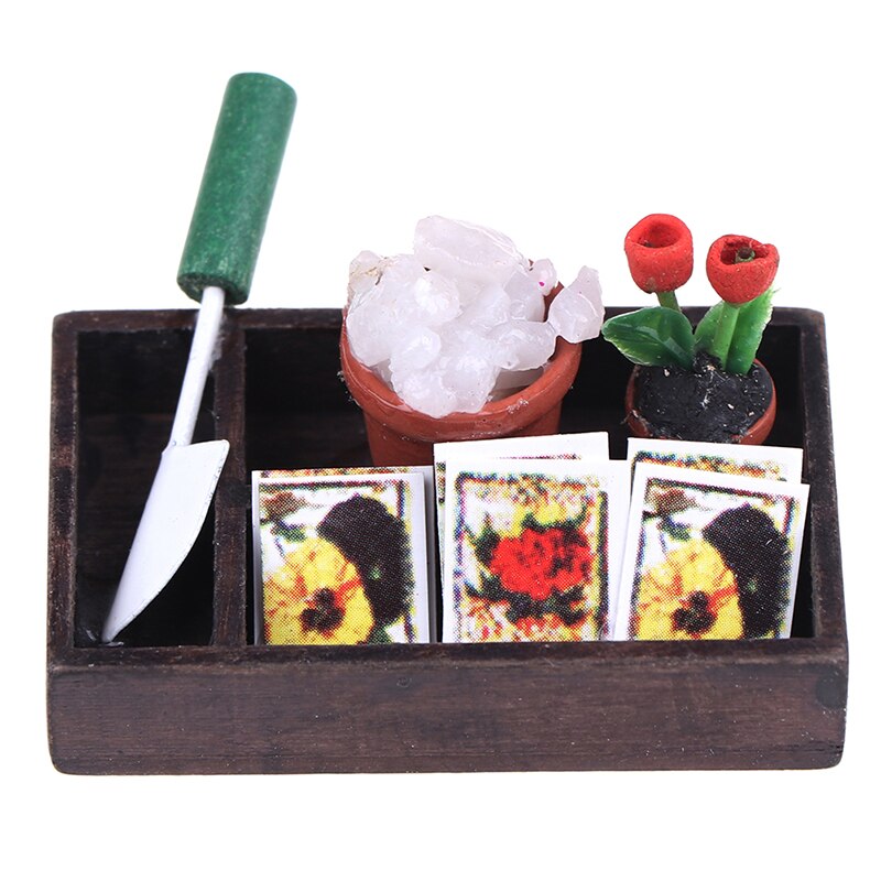 1 Set 1/12 Dollhouse Miniature Accessory Simulation Horticulture Box Farming Tools Model Garden Tools Kids Pretend Play Toy