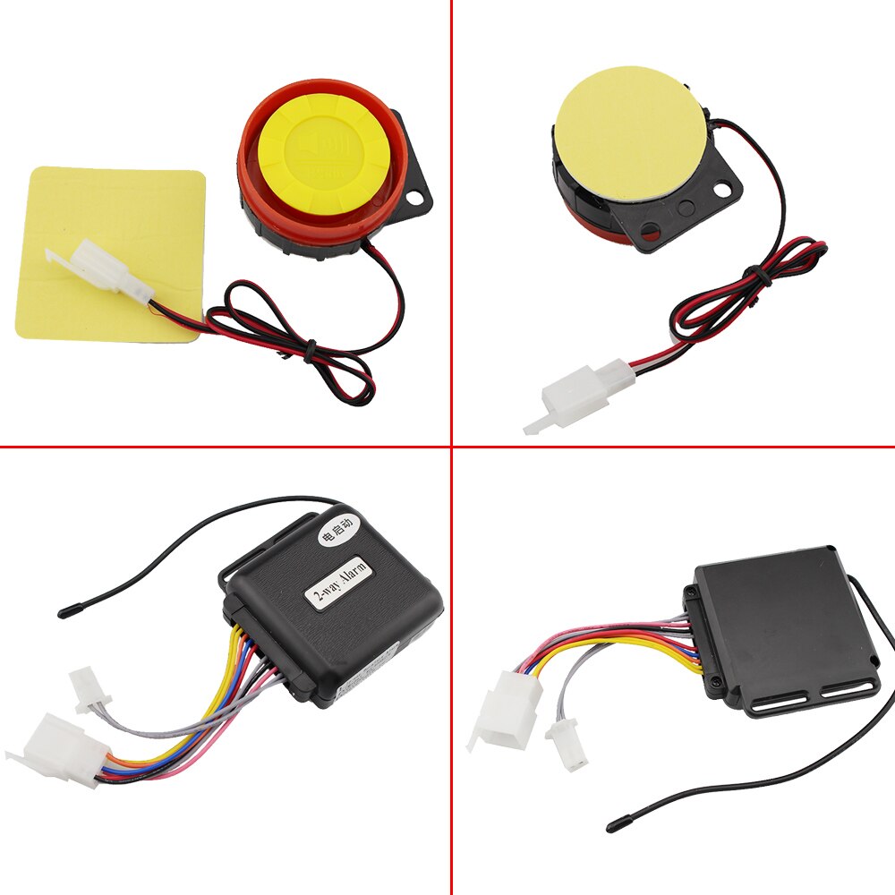 2-vejs Motorcykel Tyverialarm - Fjernstart Motor - 36V-72V - Elektrisk Scooter Alarm