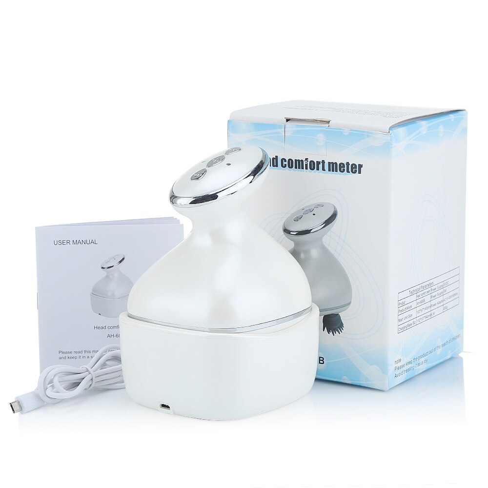 Masseur de tête électrique 3D étanche, Vibration sans fil, Massage du cuir chevelu, prévient la perte de cheveux, soulage la Migraine, Rechargeable par USB: Type 3