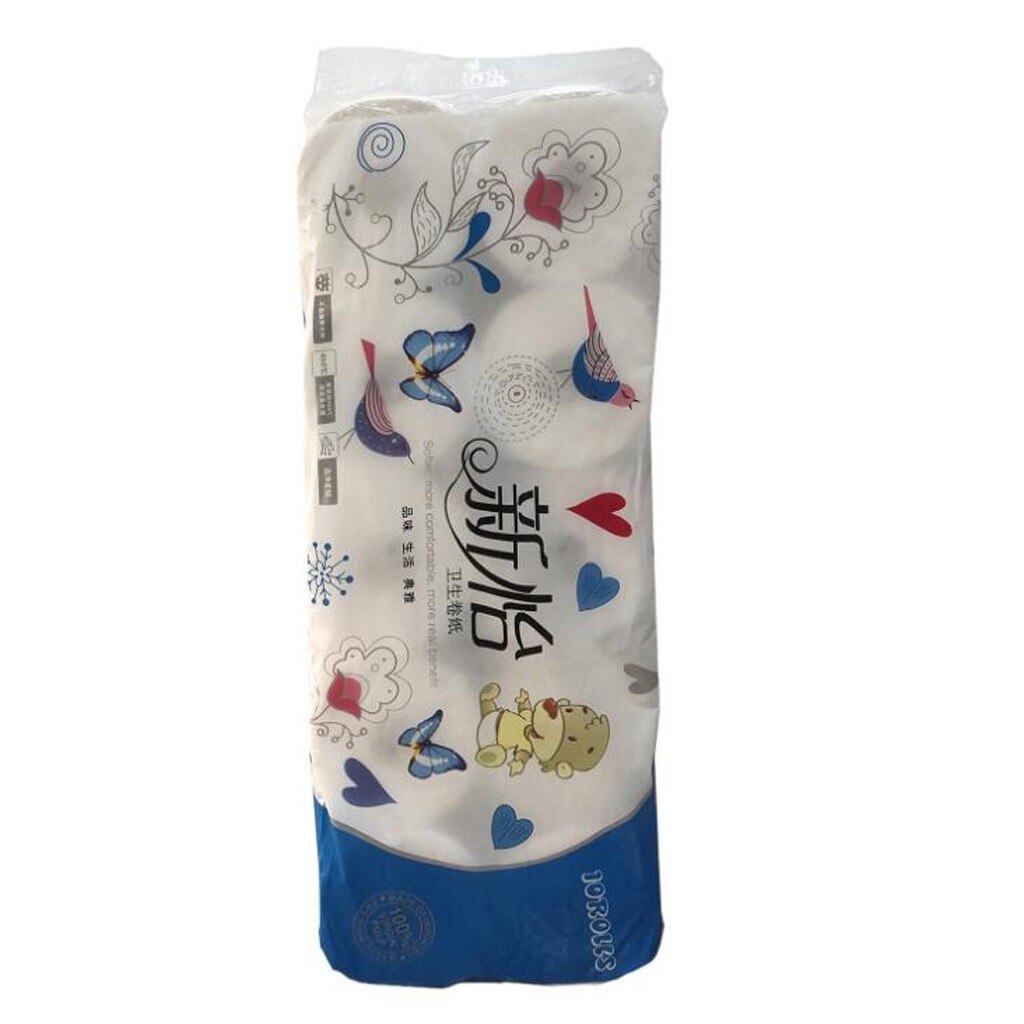 10 Rolls Soft Toilet Tissue Hand Home Paper Towels Quilted Paper Washroom Roll Paper For Household Bathroom Sanitary Supplies