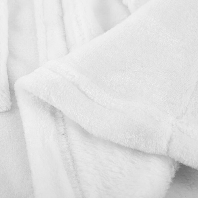 Småbørn/børn/baby hættetrøje blød varm flannel badekåbe børn pyjamas nattøj  (2t, hvidt dyr)