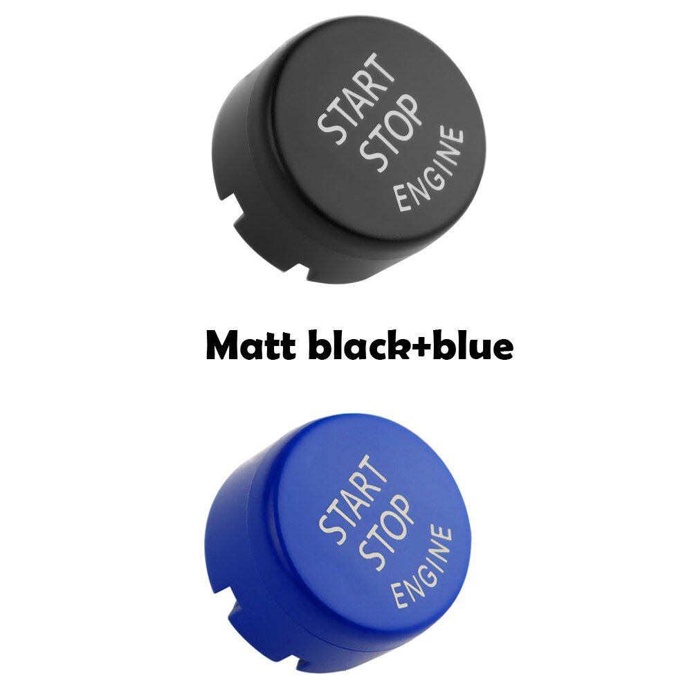 Engine Start Stop Button Cover for BMW F30 F10 F33 F15 F25 F48 X1 X3 X4 X5 X6 With Off Switch Replace Cap: Matt black blue