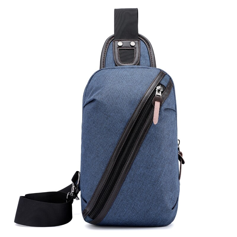 Mandlige skuldertasker crossbody tasker herre anti-tyveri brysttaske sommer kort tur messengers taske brystpakke: Blå