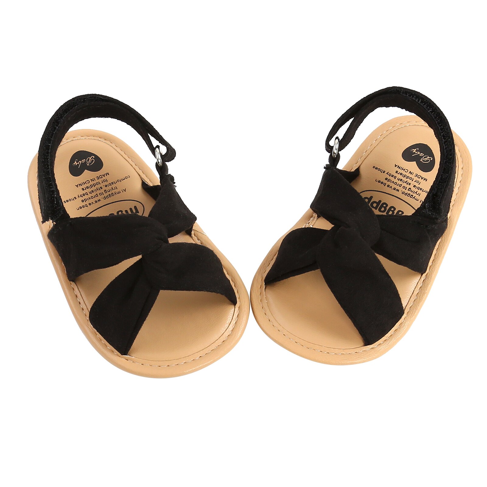 Chaussures pour bébé fille de 0 à 18 mois, sandales plates de couleur unie, semelle en caoutchouc souple, antidérapantes, chaussures de première marche d'été