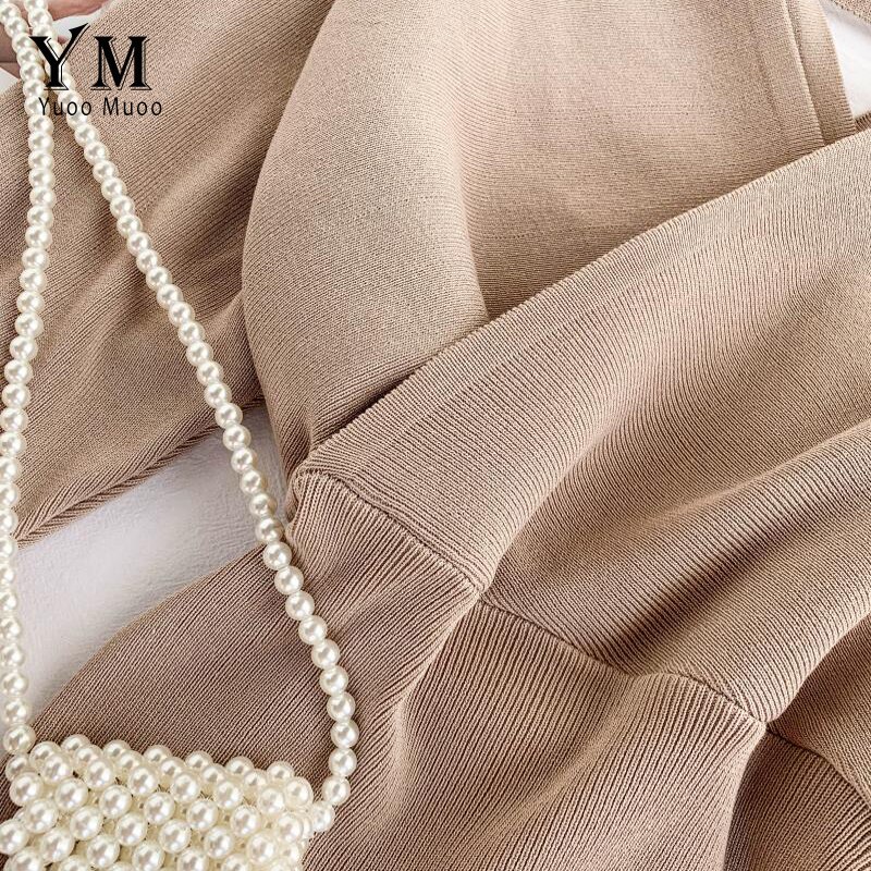 Yuoomuoo god blød sweater dame v-hals lang flagermusærme strikket pullover dame outfit sweater sweater top