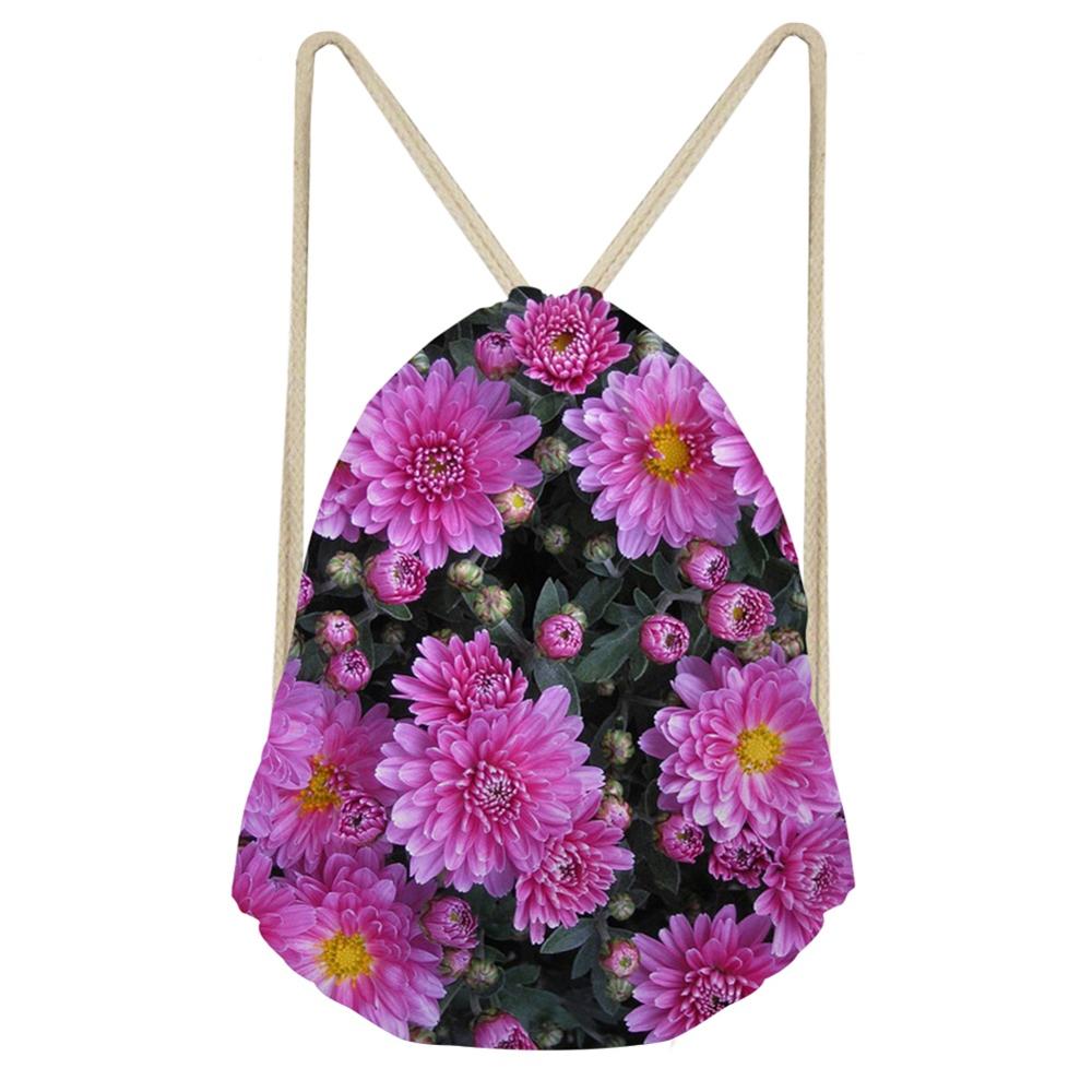 Noisedesigns paardenbloem roos bloem mooie 3d trekkoord tas vrouwen rugzak tiener meisjes cinch zak sport reizen: Cc3162 z 3
