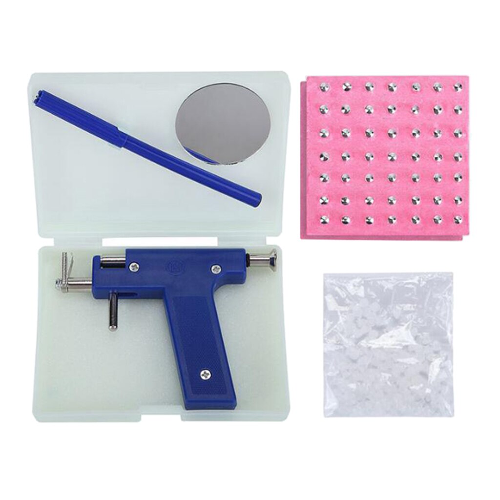 1 set öron näsa navel pistol kit verktyg män örhängen nitar gör det själv fynd