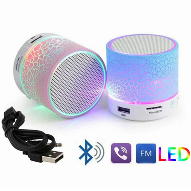 Mini Draadloze Bluetooth Kleurrijke Licht Kleine Crack Sound Speaker Subwoofer Ondersteuning Tf Card