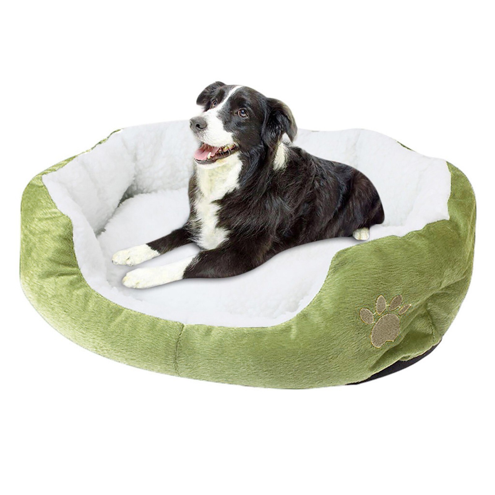 Nid douillet en polaire pour chien et chat, tapis de couchage , en peluche, pour la maison, nid d'hiver pour chiens et chatons, nouveauté: Army Green