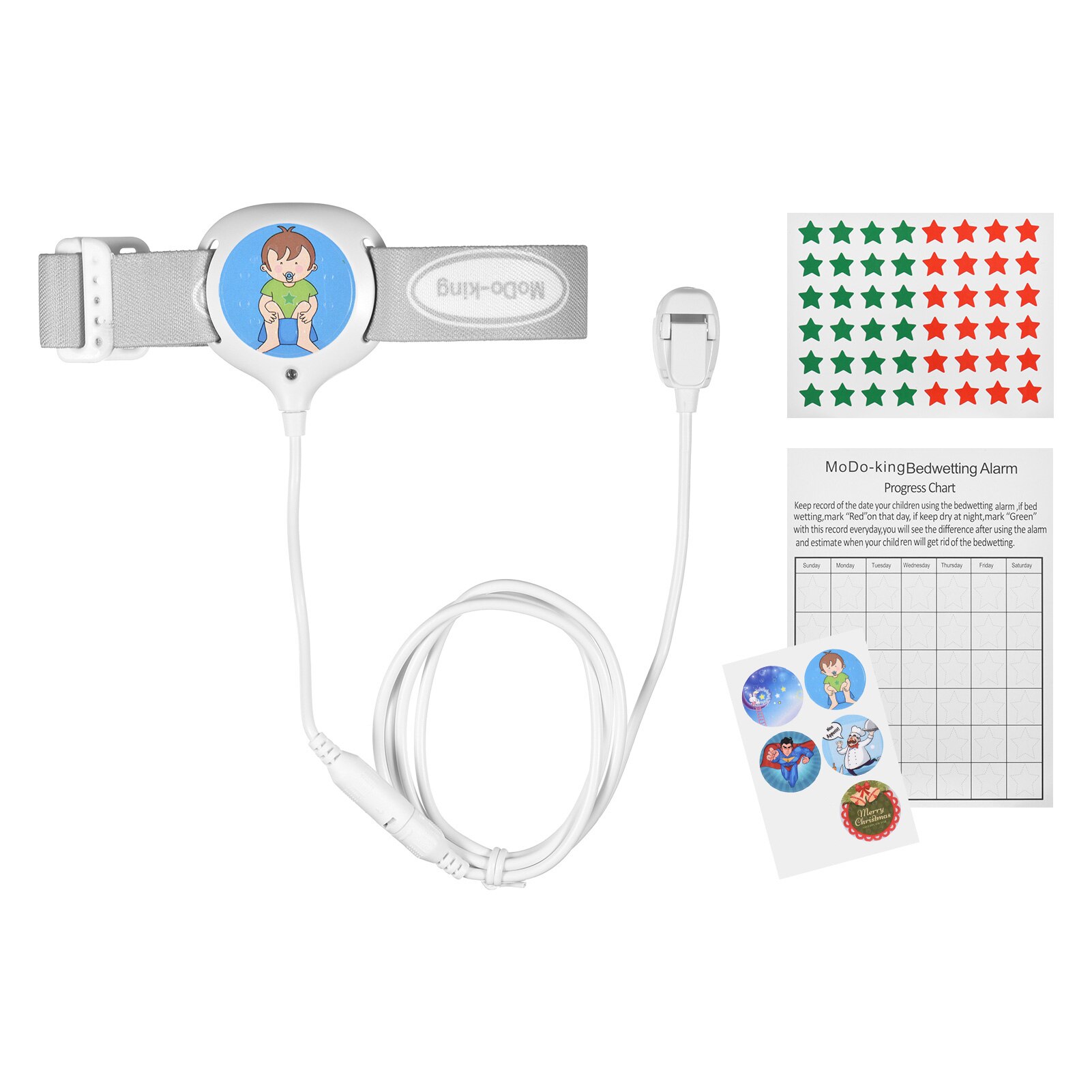 Ma-108-2 bedwetting alarme enurese alarme com luz som e vibração usb recarregável para meninos meninas crianças crianças adultos