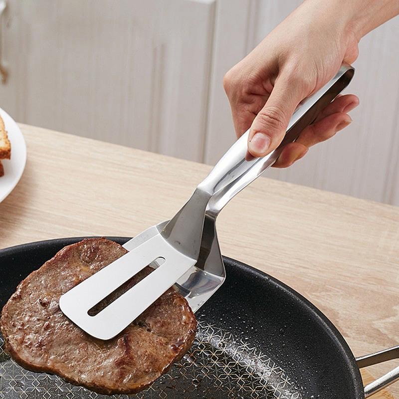 Pinzas para alimentos de acero inoxidable pinza para carne, pescado frito, pinza para barbacoa, pinza antiadherente, herramienta de cocina multifuncional