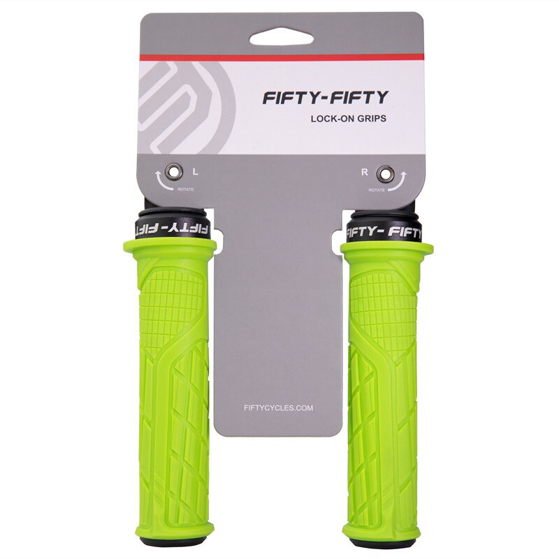 FIFTY-FIFTY MTB Bicycle Grips Custom Rubber Compound Single lock Handlebar Grips Shock-absorbing Soft Bike Grips: Green