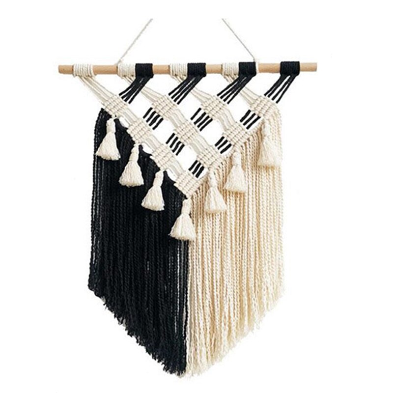 Handgeweven katoenen touw bohemian wandtapijt decoratie boho chic kant wandtapijt ornament voor thuis woonkamer slaapkamer decoratie: Default Title