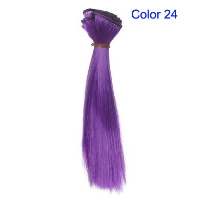 Bjd haar 15 cm * 100 CM blauw groen paars kleur korte rechte haar voor 1/3 1/4 BJD diy pop rechte pruiken: Color 24
