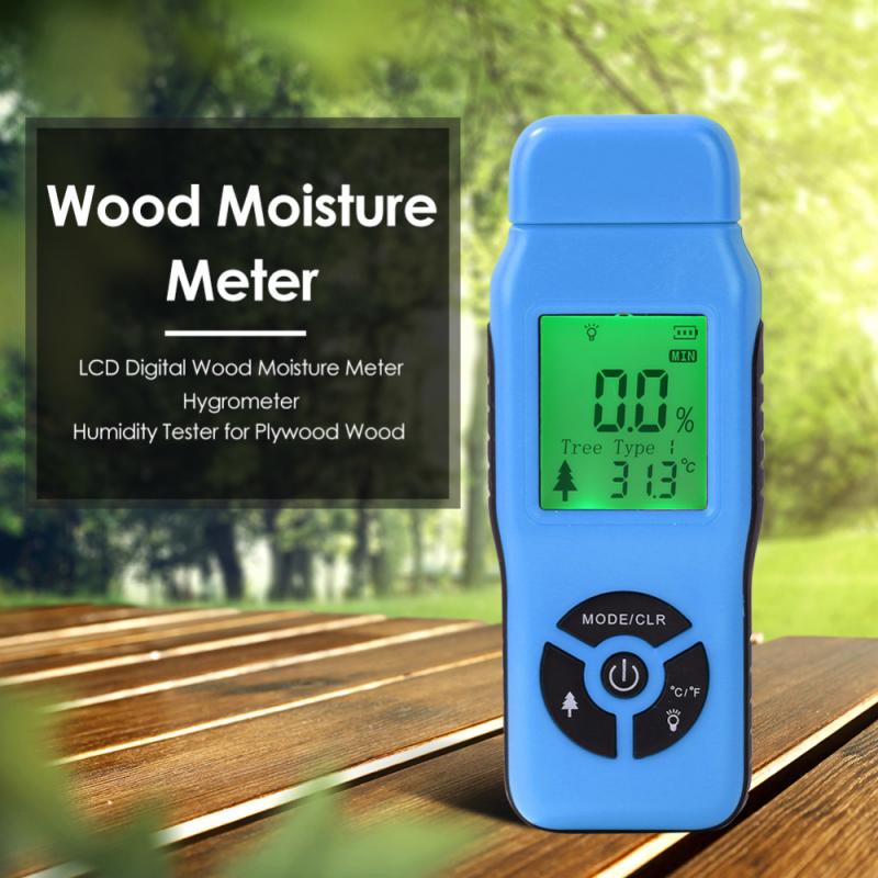 Handheld Digital Wood Moisture Meter Paper Humidity Tester Wall Hygrometer Timber Damp Detector With LCD Display Probe