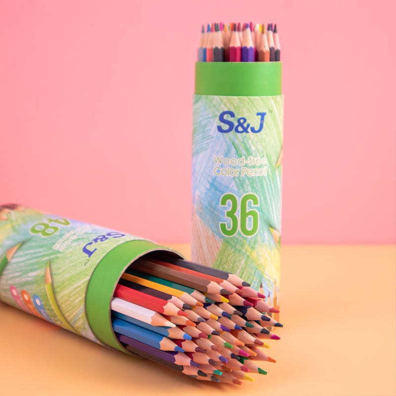 Juego de lápices de colores cilíndricos de 12/18/24 colores, suministros profesionales de enseñanza de arte para niños, dibujo de acuarela oleosa