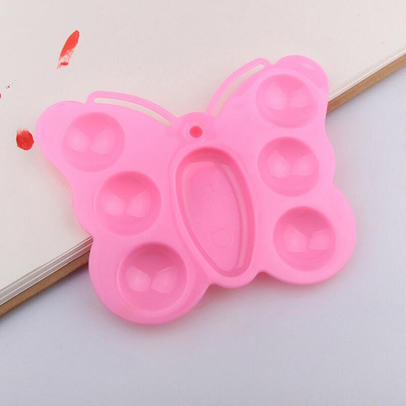 7 Wells Butterfly Plastic Palette Art Paint Plastic Drawing Tray Color Palette For Oil Watercolour White Painting Pallet