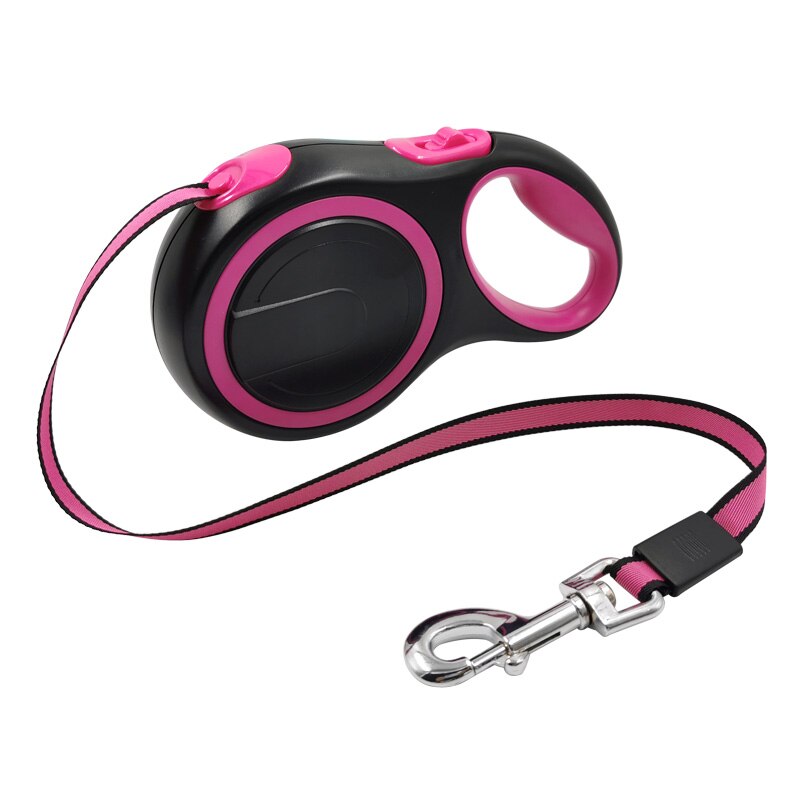 Long Strong Pet Leash For Large Dogs Durable Nylon Retractable Big Dog Walking Leash Leads Automatic Extending Dog Leash Rope: Rose / 5m - 20 kg