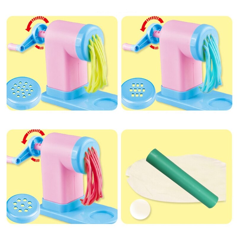 Máquina de Fabricante de fideos de plastilina DIY para niños y niñas, juego de moldes para máquina de helados, modelado divertido, juego de masa de arcilla