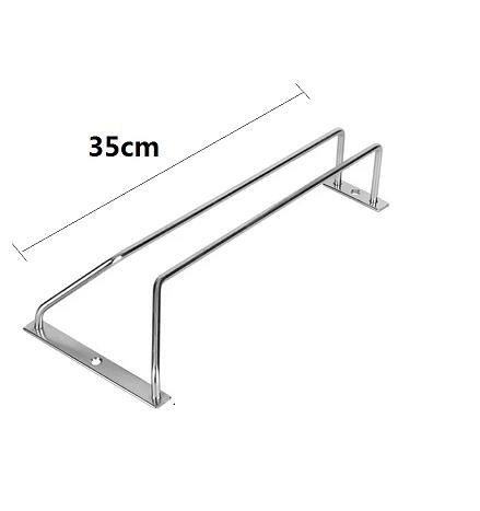Rostfritt stål vinställ enkel och dubbelrad vinglasställ högt glasställ rack vägghängande förvaringslåda  wf910135: 1 rad 35cm