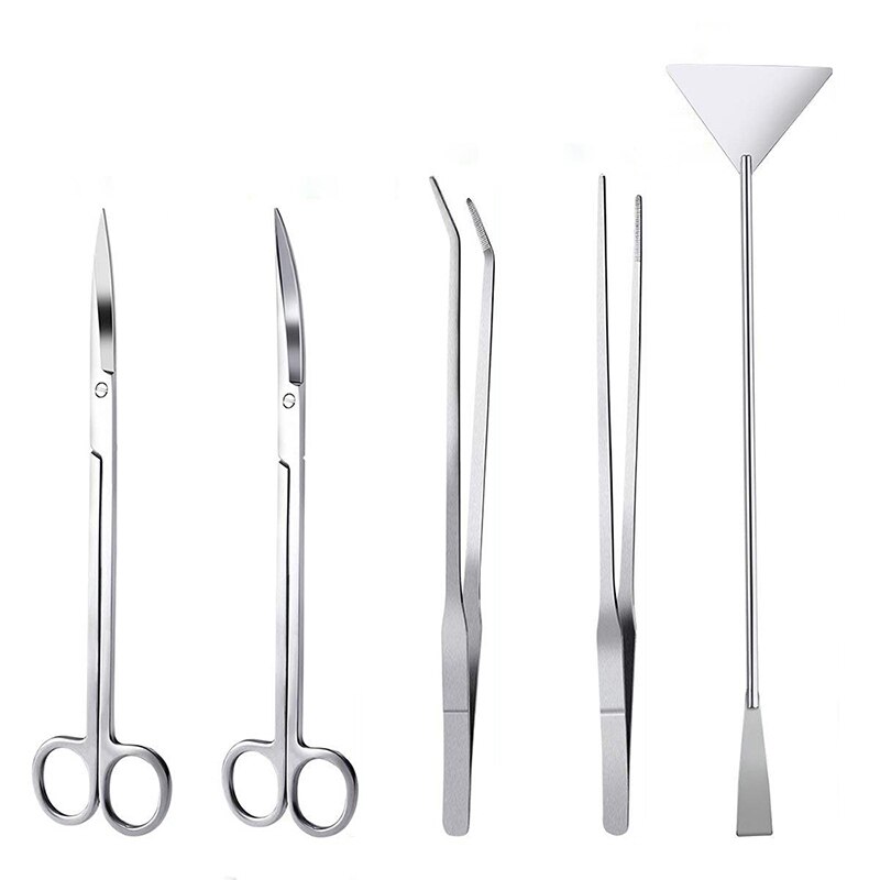 Aquarium Tank Aquascaping Tools Aquarium Scissor Tweezers Tool Stainless Steel Aquatic Plants Set for Aquarium Maintenance#: tool kit 3