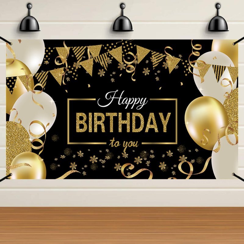 Happy Birthday Backdrop Banner Extra Large Sign Poster For Birthday Anniversary Party Background Banner Decor Supplies