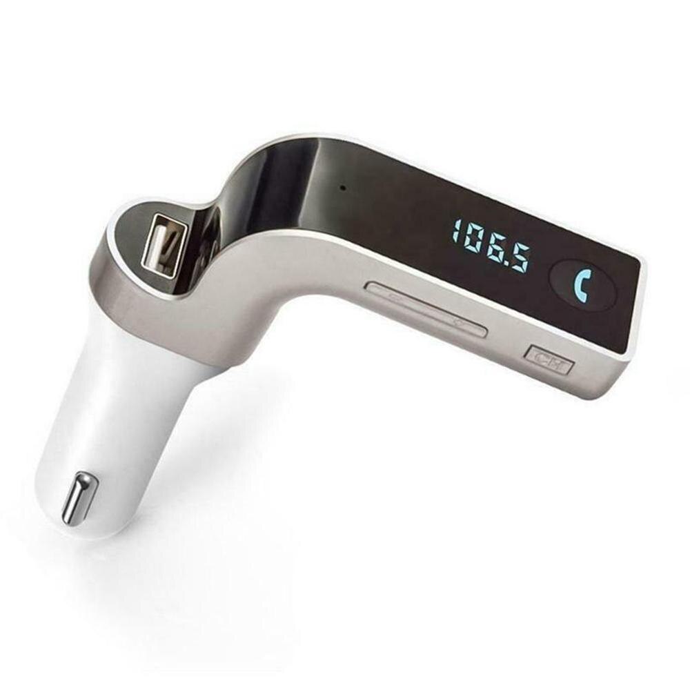 MP3 Spieler Bluetooth FM Sender Bluetooth Wagen Bausatz Freisprechen FM Sender Radio MP3 Spieler USB Ladegerät: Weiß