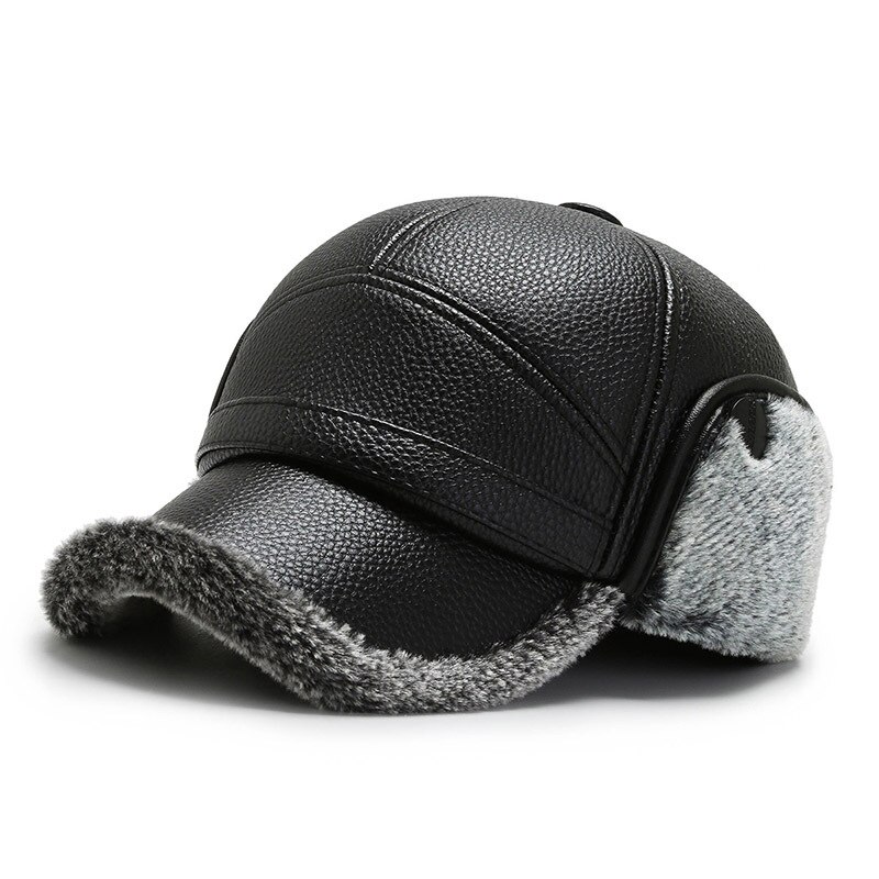 Gorra de invierno para hombre, estilo informal con protección para los oídos, visera cálida de felpa interna, sombreros geniales para ciclismo al aire libre: Gris
