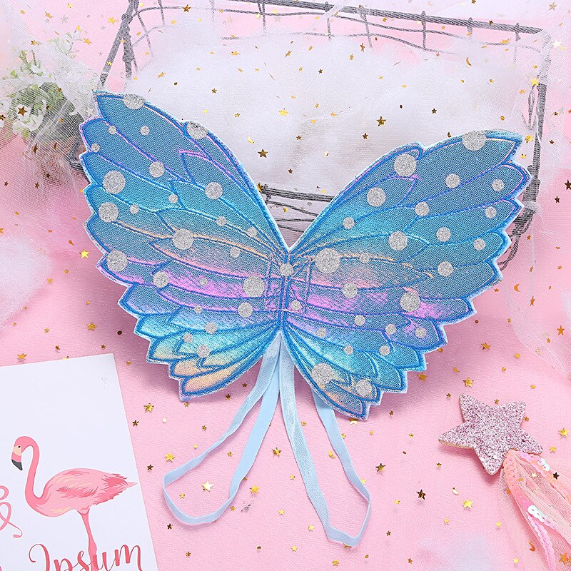 Girl Rianbow Butterfly Wings Kids Unicorn Costume Accessories Children Baby Halloween Party Angel Flying Wing: wing c