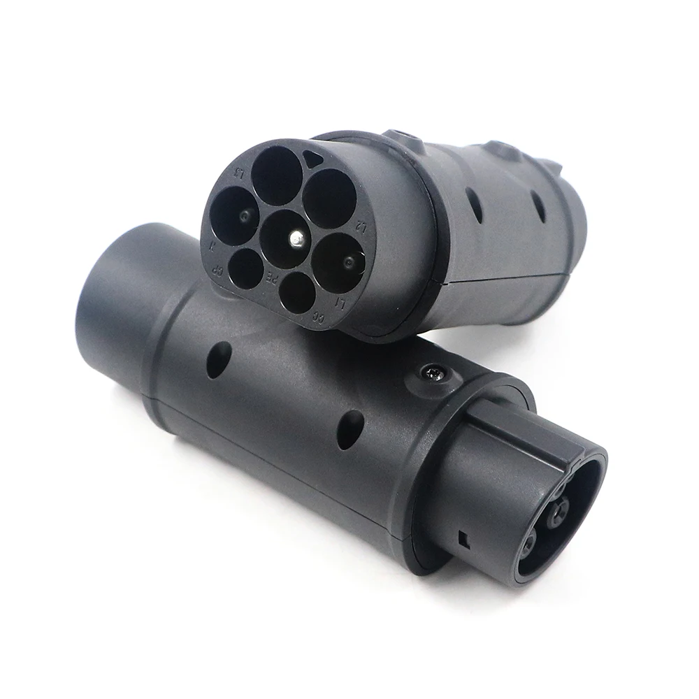 SUSUTOO EVSE Adapter 16A 32A Elektrische Fahrzeug Auto EV Ladegerät Stecker SAE J1772 Buchse Typ 1 Zu Typ 2 EV Adapter Buchse