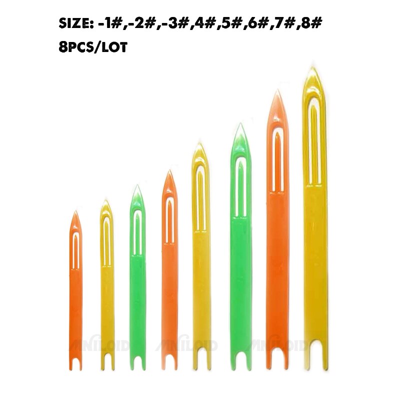 MNILOID 8pcs/lot Fishing Net Needle Repair Net Line tool Shuttles Mending Weaving Repair Netting Needle Fishing nets accessories: -1- 8 size  8pcs