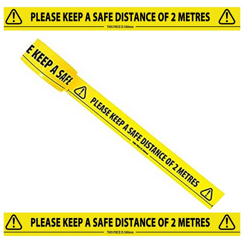 1 Pack Safety Tape 2M Metre Apart Social Safe Distancing Floor Tape