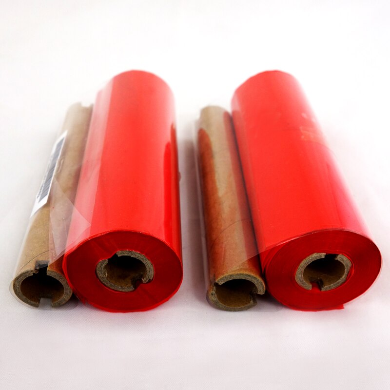 2R x Wax ribbon for printer 110mm x 90 m Red barcode ribbon 1/2 inch core for zebra thermal transfer label printer