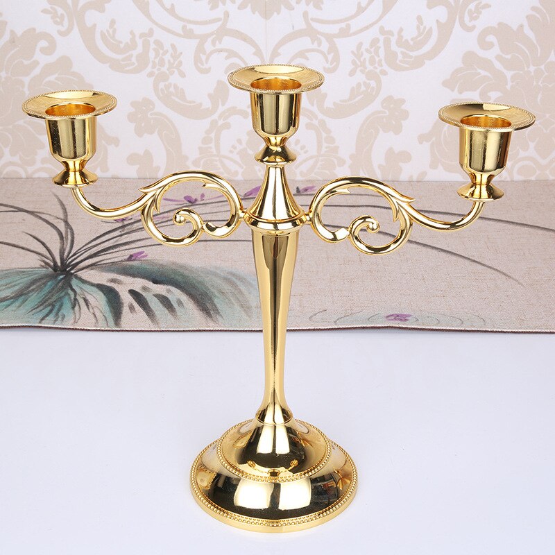 Metal Silver/Gold Plated Candle Holders 7-Arms Stand Zinc Alloy Pillar For Wedding Portavelas Candelabra