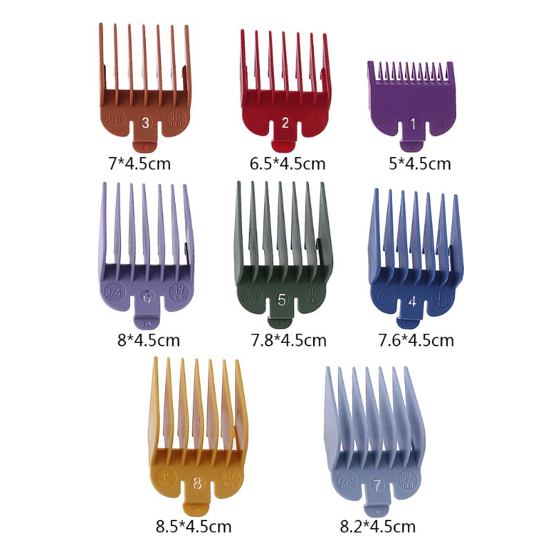 8P Universal Hair Clipper Limit Comb Guide Attachment Size Barber Replacement for Wahl with Clip 3171/500 1/8in to 1in Set U1JE