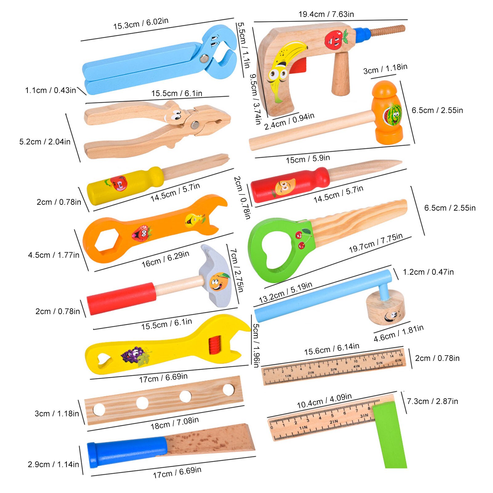 Kids Baby Hout Reparatie Set Tool Multifunctionele Speelgoed Draagbare Reparatie Tool Box Cartoon Jongen Educatief Speelgoed Voor Jongen Puzzel Speelgoed