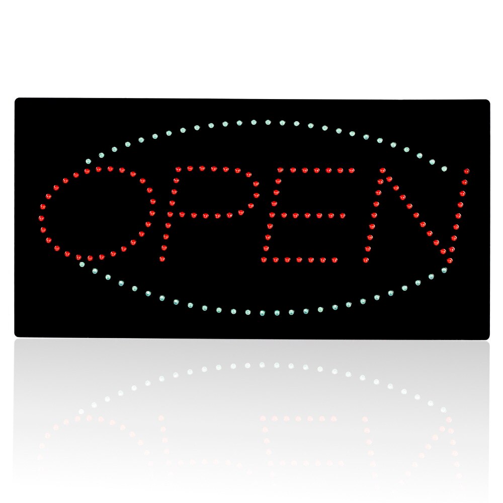 19INCH Ultra Bright Animated Led Neon Light Business OPEN Sign Green/Blue/Red Flicker +On/Off Switch Bright Light Neon