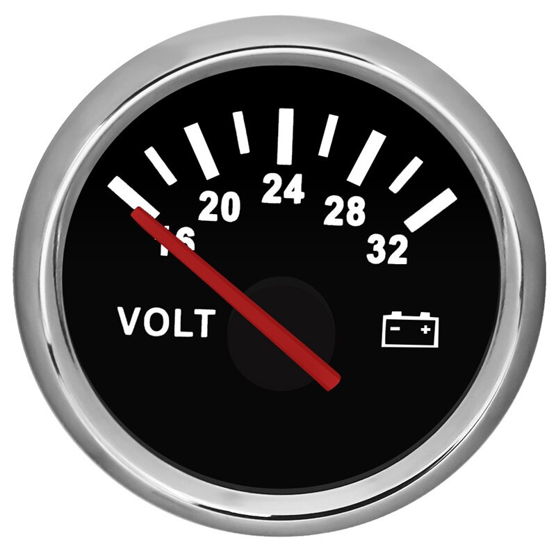 Vattentät auto bil voltmätare mätare 52mm visar spänning motorcykel båt bil voltmätare indikator instrument 8-16v 16-32v: Bs 16-32v