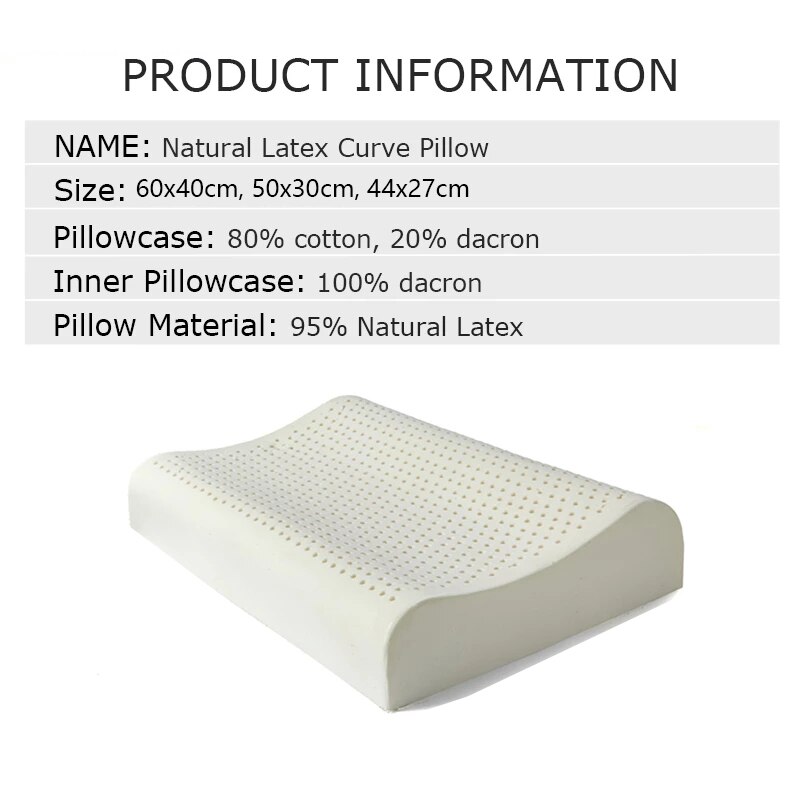 60 x 40 50 x 30 44 x 27cm thailand naturlig lateks seng livmorhals ortopedisk pute sove sengetøy bølgeformede puter med minneskum