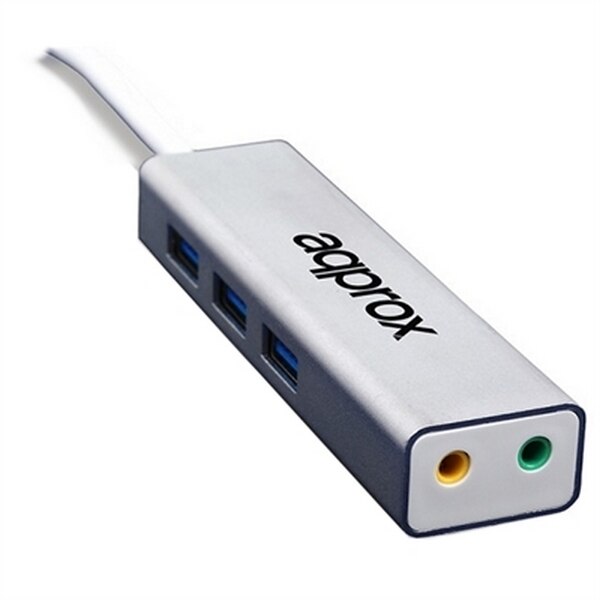 Externe Soundkarte ca.! APPUSB51Hub USB 3,0 3,5mm Grau